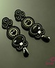 kolczyki soutache Czarno srebrne kolczyki sutasz 1