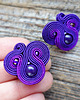 kolczyki soutache Małe, fioletowe, eleganckie kolczyki sutasz 3