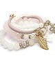 bransoletki z kamieni naturalnych Light pink and white /05-04-22/ set 1