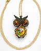 naszyjniki - inne Naszyjnik z Sową - Ręcznie Szyta Biżuteria z Kryształów Preciosa 1