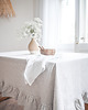 obrusy i serwetki Lniany obrus z falbanką  heavy linen GRAY STRIPES 2