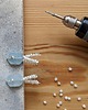 kolczyki z kamieniami Kolczyki z akwamarynem i perłami naturalnymi, srebro, biżuteria handmade 7