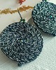 kolczyki soutache Kolczyki czarno srebrne koła lekkie 1