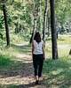spodnie materiałowe damskie Lniane spodnie z wysokim stanem 2