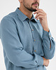 koszule męskie Lniana koszula SAHARA  dusty blue 2