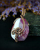 wisiory Dwustronny wisiorek wire wrapping z agatem 7