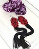 kolczyki soutache Kolczyki sutasz czerwono-czarne z chwostem 3