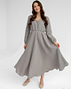 sukienki maxi damskie Lniana sukienka CAMELLIA MAXI TRUE GRAY 1