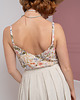 topy damskie Jedwabny top na guziki, FLORAL BLUE 4