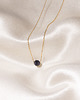 złote naszyjniki Naszyjnik delikatny łańcuszek z czarnym fasetowanym onyksem 1