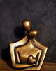 figurki i rzeźby Rzeźba z gipsu, Para Zakochanych, ogniste złoto, wys. 11,8 cm 3