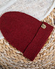 czapki damskie Czapka beanie  bordowa  100% merino 2