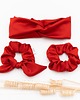 gumki do włosów Scrunchie/frotka Satyna czerwona 1