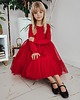 sukienki dla dziewczynki Sukienka Dresowa Czerwona Tiulowa 1