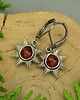 kolczyki wire wrapping Małe kolczyki słoneczka czerwony karneol wire wrapping 1