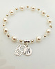komunia - pozostałe Różaniec Bransoletka z inicjałem aniołkiem, prezent  KOMUNIA 4