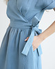 sukienki midi damskie Lniana Sukienka JASMINE DUSTY BLUE 7