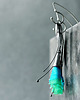 kolczyki wire wrapping Srebrne delikatne kolczyki TURKUSOWE LISTKI 3