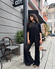 t-shirt damskie T-shirt  luźny wiskozowy Milano Sky black 1