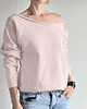 bluza bez kaptura damska Ciepły jasny róż bluza cięta 1