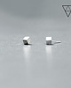 kolczyki wire wrapping Srebrne kolczyki geometryczne wkrętki CUBE II 2
