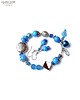komplet biżuterii Modny komplet bransoletka i kolczyki w błękicie Howlit i szkło miły prezent 7