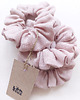 gumki do włosów 100% len, 3 scrunchies old rose 3