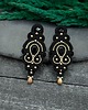 kolczyki soutache Kolczyki sutasz czarne ze złotem "Olia" wieczorowe długie z kryształkami 2