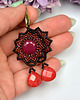 kolczyki szklane Alangai, kolczyki z czerwonym jadeitem, beading 3