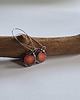 kolczyki wire wrapping Kolczyki miedziane z koralem 2