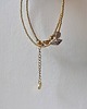 chokery Minimalistyczny choker z naturalną muszelką i kwarcem (stal chirurgiczna) 3