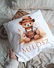 poduszki do pokoju dziecka PODUSZKA MIŚ W KAPELUSZU z metryczką, chrzest, narodziny, roczek 1