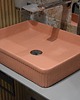 umywalki Betonowa umywalka prostokątna ryflowana 50cm w kolorze brzoskwiniowym 3