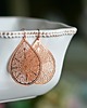 kolczyki - inne Ażurowe kolczyki z rożowego złota - ornament 3