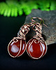 kolczyki wire wrapping Kolczyki wire wrapping z karneolem 4