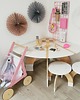 meble do pokoju dziecka Narożny drewniany stół z organizerem BAJTEL 6