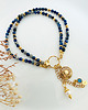 bransoletki z kamieni naturalnych Bransoletka LAPIS LAZULI z perłą i zawieszką 8