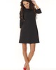 sukienki mini damskie Elegancka sukienka z kołnierzykiem czarna 1