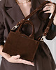 torby na ramię GLAM BAG - skórzana torebka - zamszowa - brąz 5