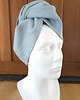 apaszki Lniany turban kąpielowy szary błękit 1