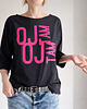 t-shirt damskie Oj tam Długi czarny Oversize 2