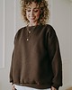 bluza bez kaptura damska Bluza  basic oversize  klasyczna czekoladowa 1
