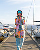 bluza z kapturem damska Zipper Long Palm Leaves 6