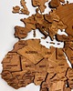 Ozdoby na ścianę Drewniana Mapa Świata 3D z drewna w kolorze Orzech 3