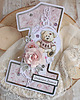 kartki scrapbooking Kartka cyferka na roczek "VintageGirl" GOTOWA 2