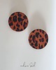 kolczyki - inne Kolczyk SUN duży koło skóra naturalna panterka czarna róż 2
