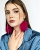 kolczyki z piórami Kolczyki z piór magenta 2