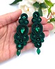 kolczyki soutache Kolczyki sutasz zielone Keira wieczorowe eleganckie z kryształkami 1