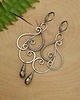 kolczyki wire wrapping Długie kolczyki  złoty piryt  wire wrapping 1