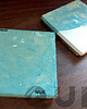 podkładki do kuchni Handmade Ceramic WhiteCopperWave coaster,2in1Candle Holder 5